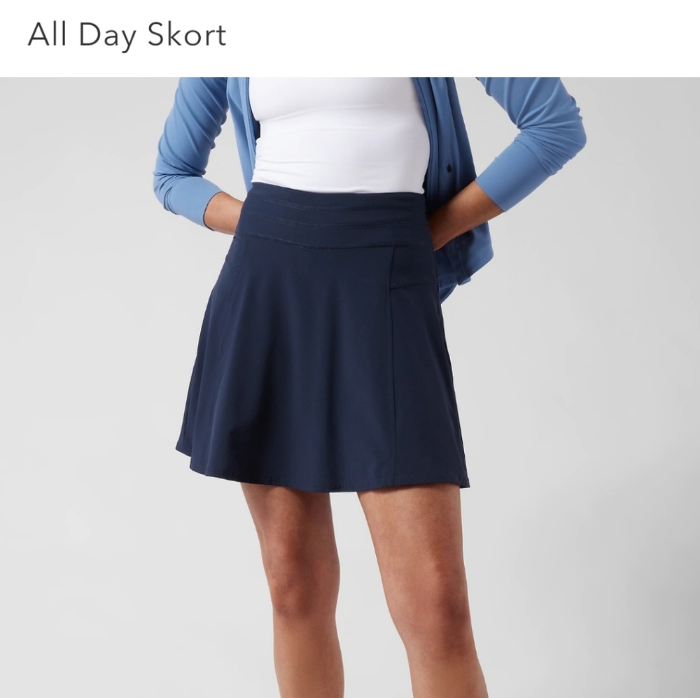 Athleta All Day Skort, Navy, 2